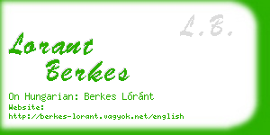 lorant berkes business card
